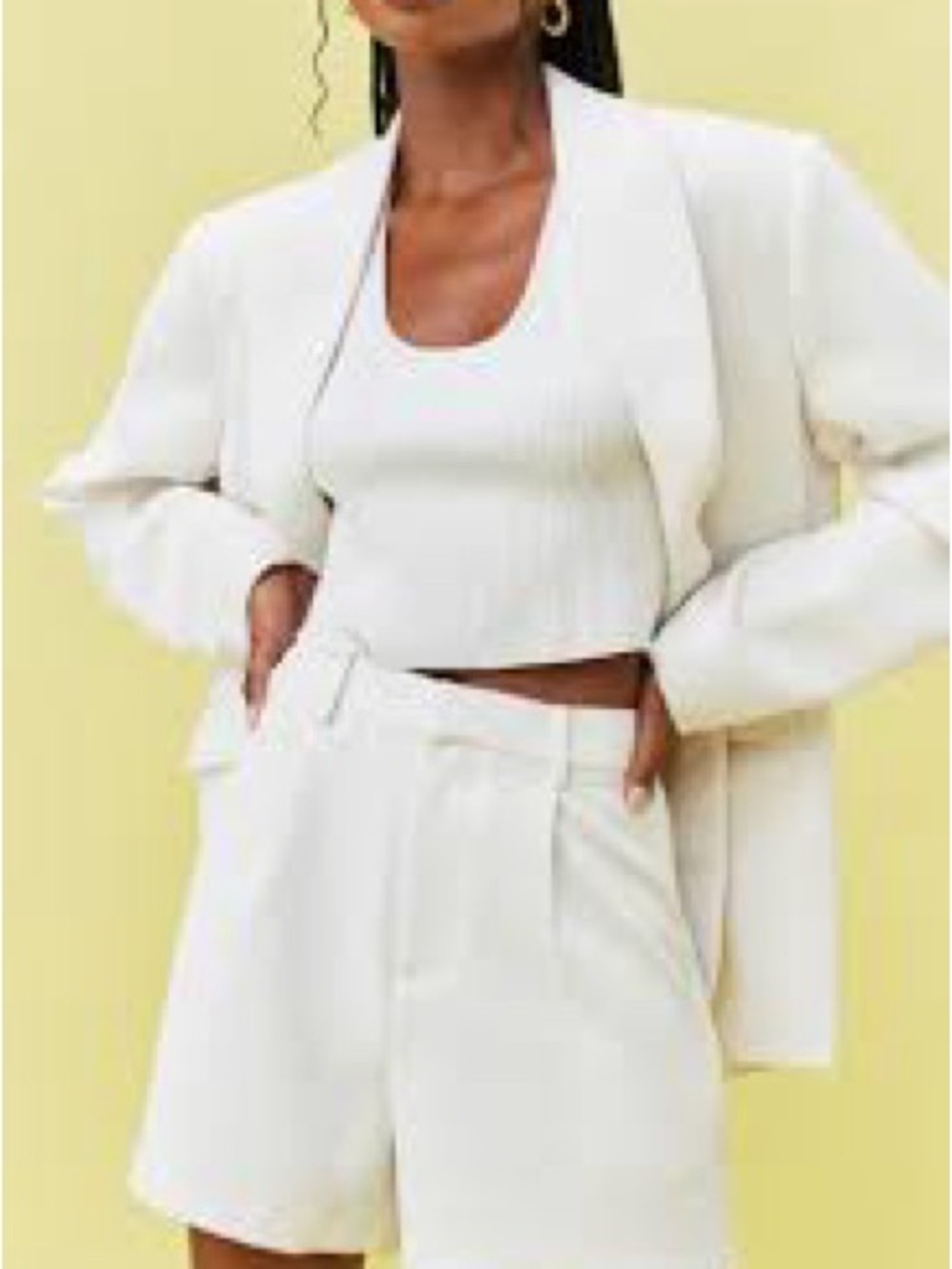 Good American Luxe Suiting Trouser Short and Blazer new